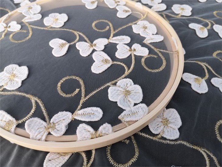 Mesh Embroidery Lace Fabric